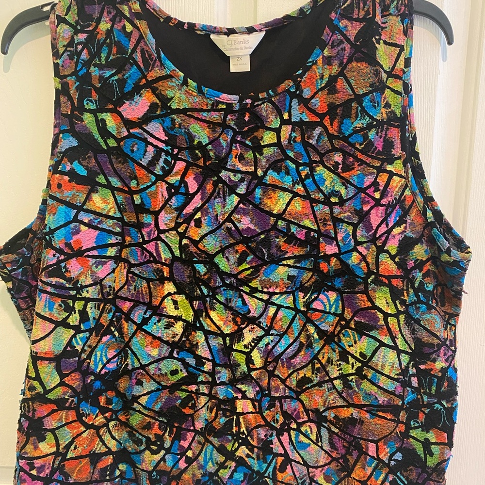 CJ Banks multi colored Graphic Sleeveless shell